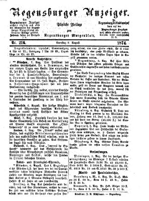 Regensburger Anzeiger Samstag 8. August 1874