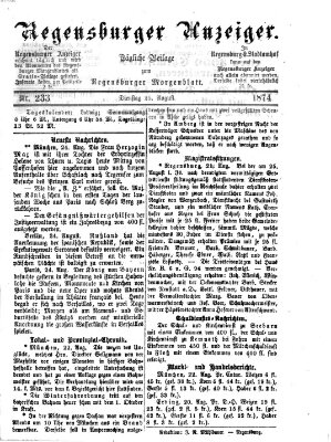 Regensburger Anzeiger Dienstag 25. August 1874