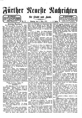 Fürther neueste Nachrichten für Stadt und Land (Fürther Abendzeitung) Sonntag 8. März 1874