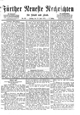 Fürther neueste Nachrichten für Stadt und Land (Fürther Abendzeitung) Freitag 19. Juni 1874