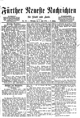 Fürther neueste Nachrichten für Stadt und Land (Fürther Abendzeitung) Mittwoch 8. Juli 1874