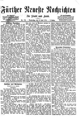 Fürther neueste Nachrichten für Stadt und Land (Fürther Abendzeitung) Donnerstag 23. Juli 1874