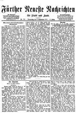 Fürther neueste Nachrichten für Stadt und Land (Fürther Abendzeitung) Donnerstag 17. September 1874