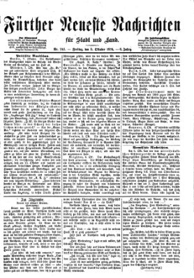 Fürther neueste Nachrichten für Stadt und Land (Fürther Abendzeitung) Freitag 9. Oktober 1874