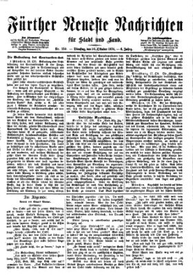 Fürther neueste Nachrichten für Stadt und Land (Fürther Abendzeitung) Dienstag 20. Oktober 1874