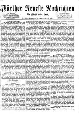 Fürther neueste Nachrichten für Stadt und Land (Fürther Abendzeitung) Dienstag 27. Oktober 1874