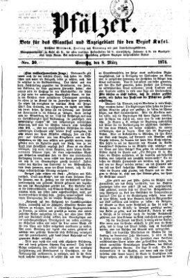 Pfälzer Sonntag 8. März 1874