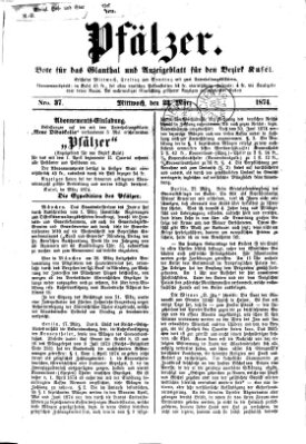 Pfälzer Mittwoch 25. März 1874