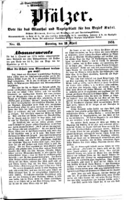 Pfälzer Sonntag 12. April 1874