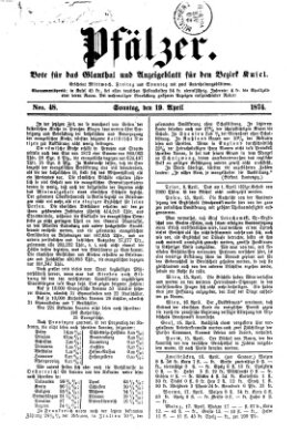 Pfälzer Sonntag 19. April 1874