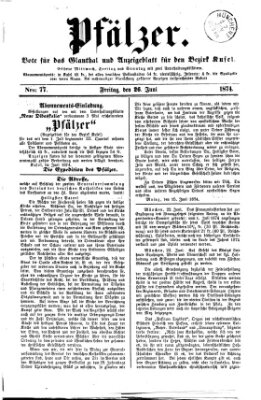 Pfälzer Freitag 26. Juni 1874