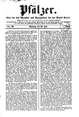 Pfälzer Sonntag 26. Juli 1874