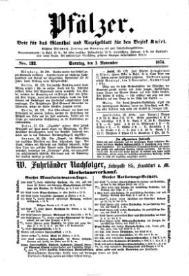 Pfälzer Sonntag 1. November 1874