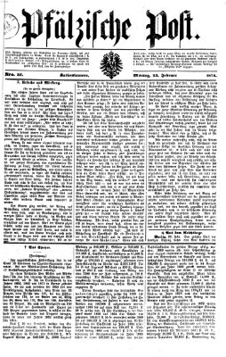 Pfälzische Post Montag 23. Februar 1874