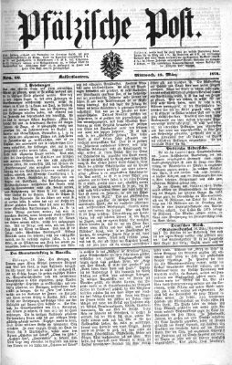 Pfälzische Post Mittwoch 18. März 1874