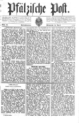 Pfälzische Post Mittwoch 15. April 1874