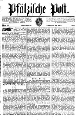 Pfälzische Post Donnerstag 23. April 1874