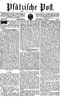 Pfälzische Post Donnerstag 8. Oktober 1874