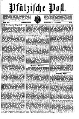 Pfälzische Post Donnerstag 3. Dezember 1874