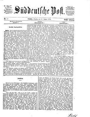 Süddeutsche Post Samstag 17. Januar 1874