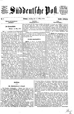 Süddeutsche Post Samstag 14. März 1874