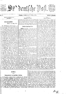 Süddeutsche Post Dienstag 17. März 1874