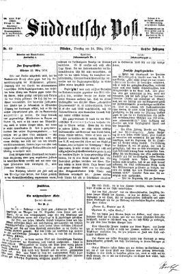 Süddeutsche Post Dienstag 24. März 1874