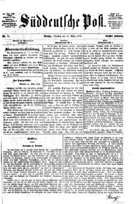 Süddeutsche Post Dienstag 31. März 1874