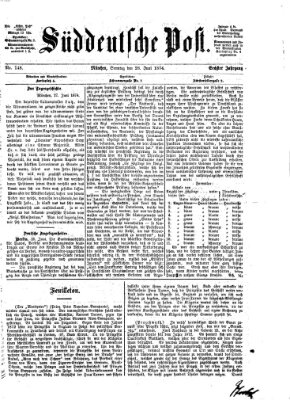 Süddeutsche Post Sonntag 28. Juni 1874