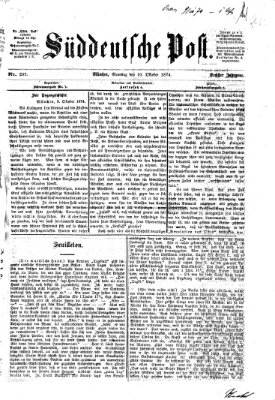 Süddeutsche Post Samstag 10. Oktober 1874