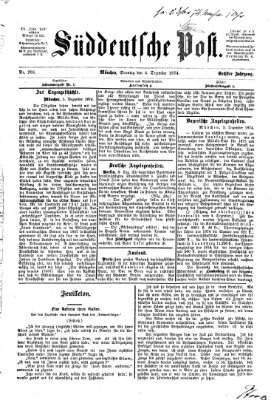 Süddeutsche Post Sonntag 6. Dezember 1874