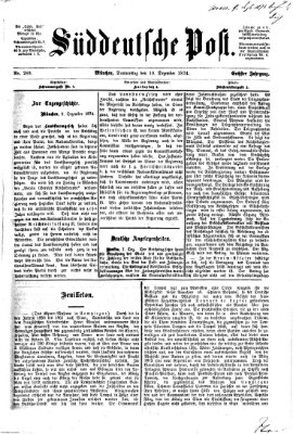 Süddeutsche Post Donnerstag 10. Dezember 1874