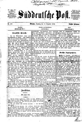 Süddeutsche Post Samstag 19. Dezember 1874