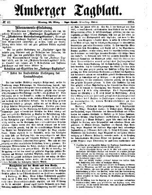 Amberger Tagblatt Montag 23. März 1874