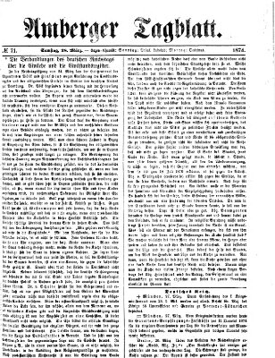 Amberger Tagblatt Samstag 28. März 1874