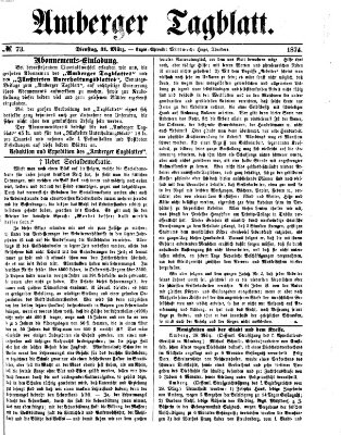 Amberger Tagblatt Dienstag 31. März 1874