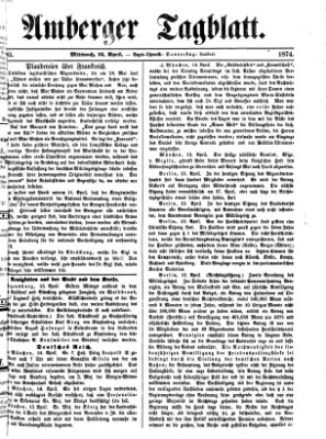 Amberger Tagblatt Mittwoch 15. April 1874