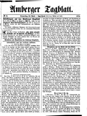 Amberger Tagblatt Donnerstag 30. April 1874