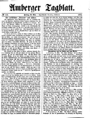 Amberger Tagblatt Freitag 22. Mai 1874