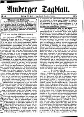 Amberger Tagblatt Freitag 26. Juni 1874