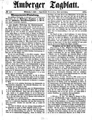 Amberger Tagblatt Mittwoch 1. Juli 1874