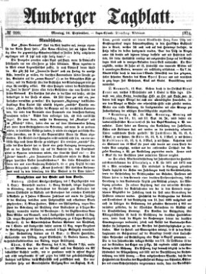 Amberger Tagblatt Montag 14. September 1874