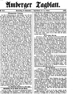 Amberger Tagblatt Donnerstag 17. September 1874