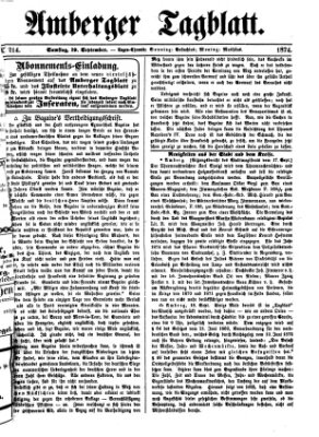 Amberger Tagblatt Samstag 19. September 1874
