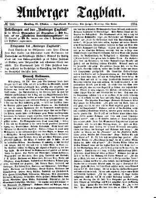 Amberger Tagblatt Samstag 31. Oktober 1874