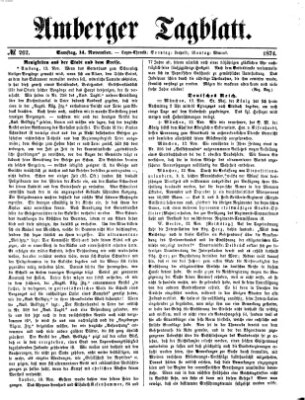 Amberger Tagblatt Samstag 14. November 1874