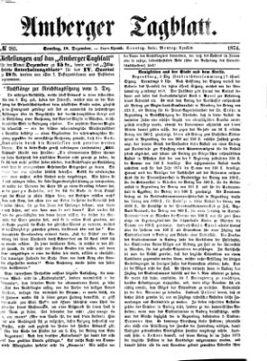 Amberger Tagblatt Samstag 12. Dezember 1874