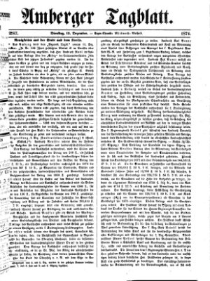 Amberger Tagblatt Dienstag 15. Dezember 1874