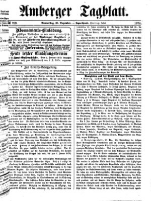 Amberger Tagblatt Donnerstag 31. Dezember 1874