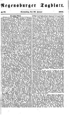 Regensburger Tagblatt Donnerstag 22. Januar 1874